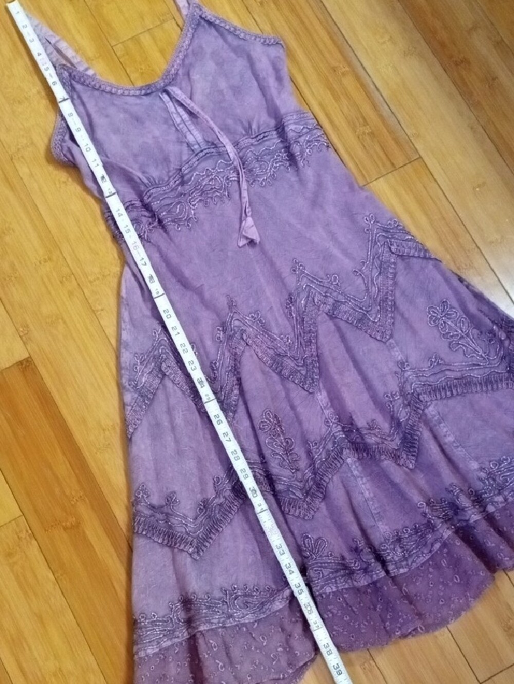 Sakkas Lavender-Purple Sundress w/Embroidery Detailing. Size S/M - Picture 11 of 14